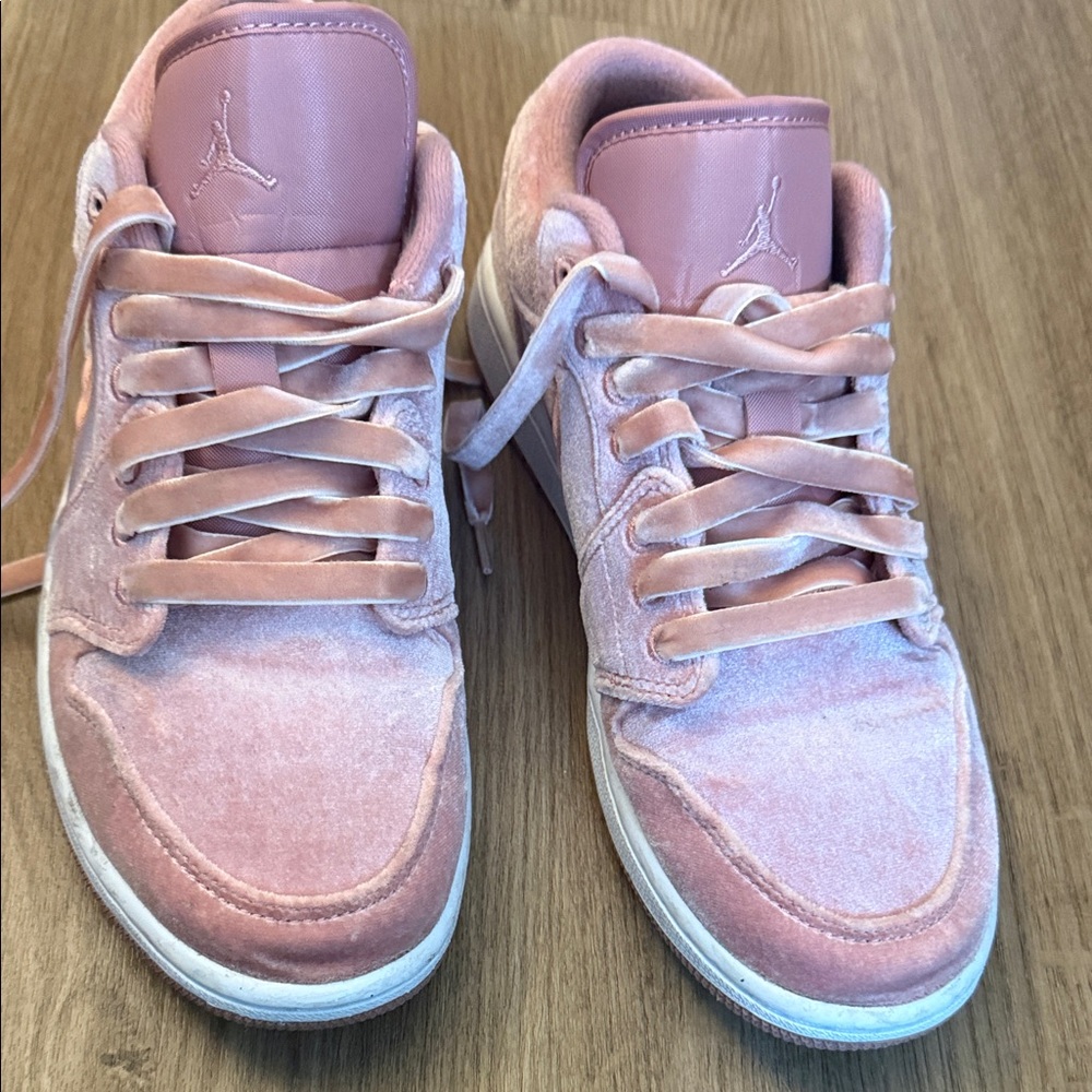 Jordan Women's Pink Velvet Low-Top Sneakers